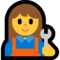 Woman Mechanic emoji on Microsoft